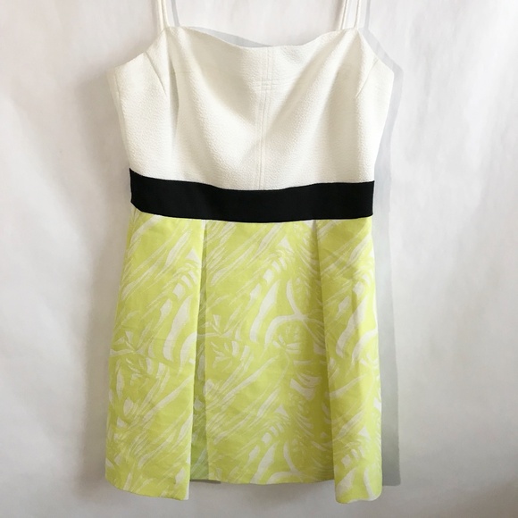 Black Halo Pleated Fit And Flare Mini Dress Size 8 Botanical Garden Print Lined - Picture 1 of 8